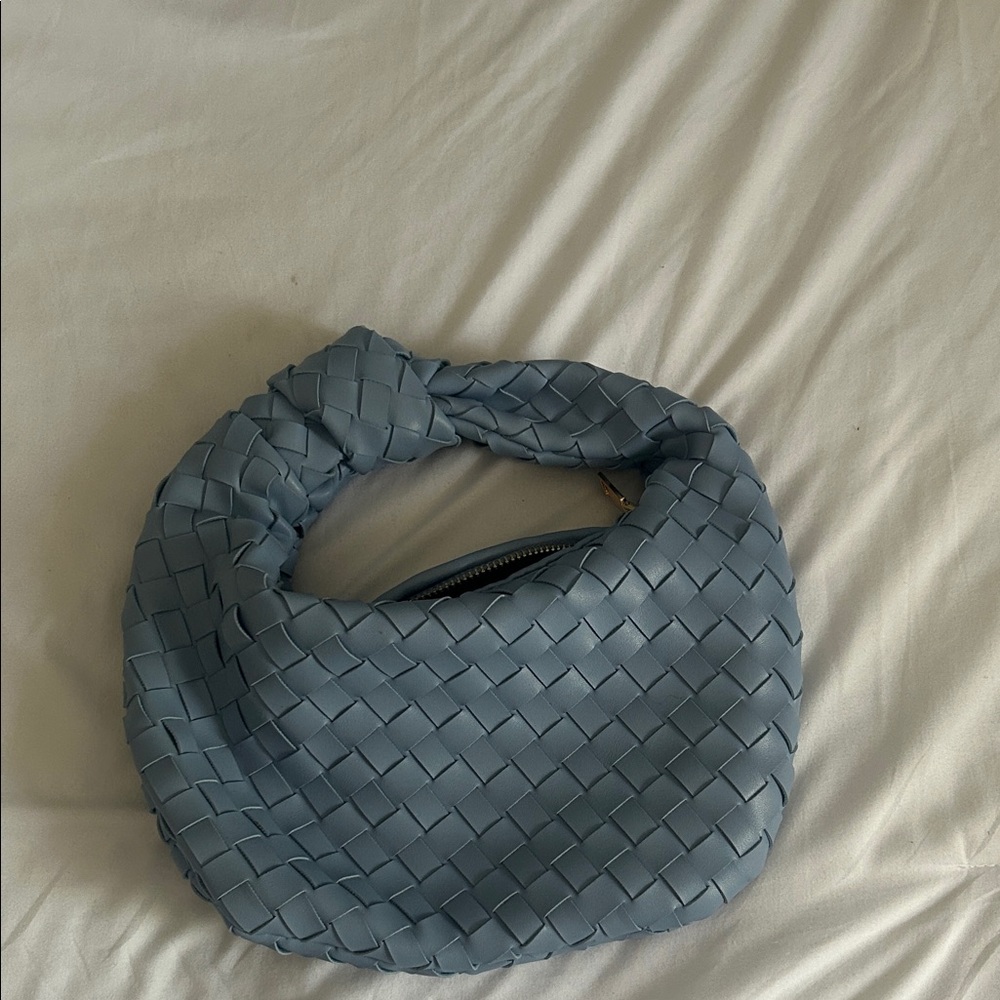 Elegant Blue Woven Women's Bag
